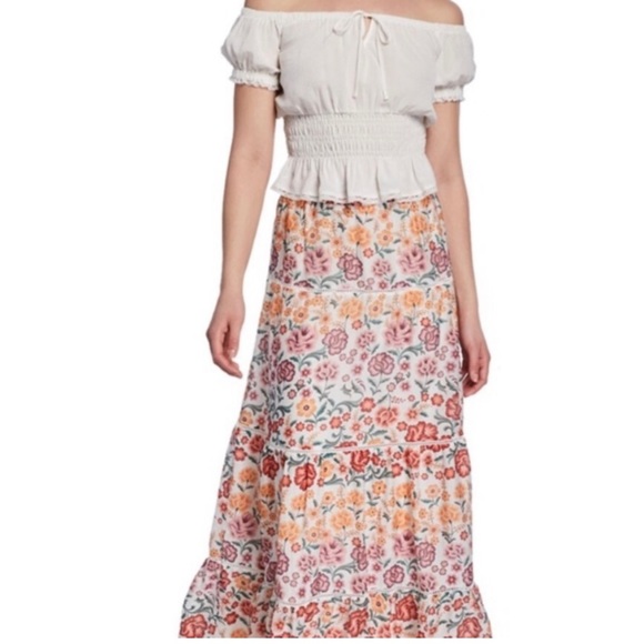 Anthropologie | Laia teka tiered floral maxi skirt size XL - Picture 3 of 11